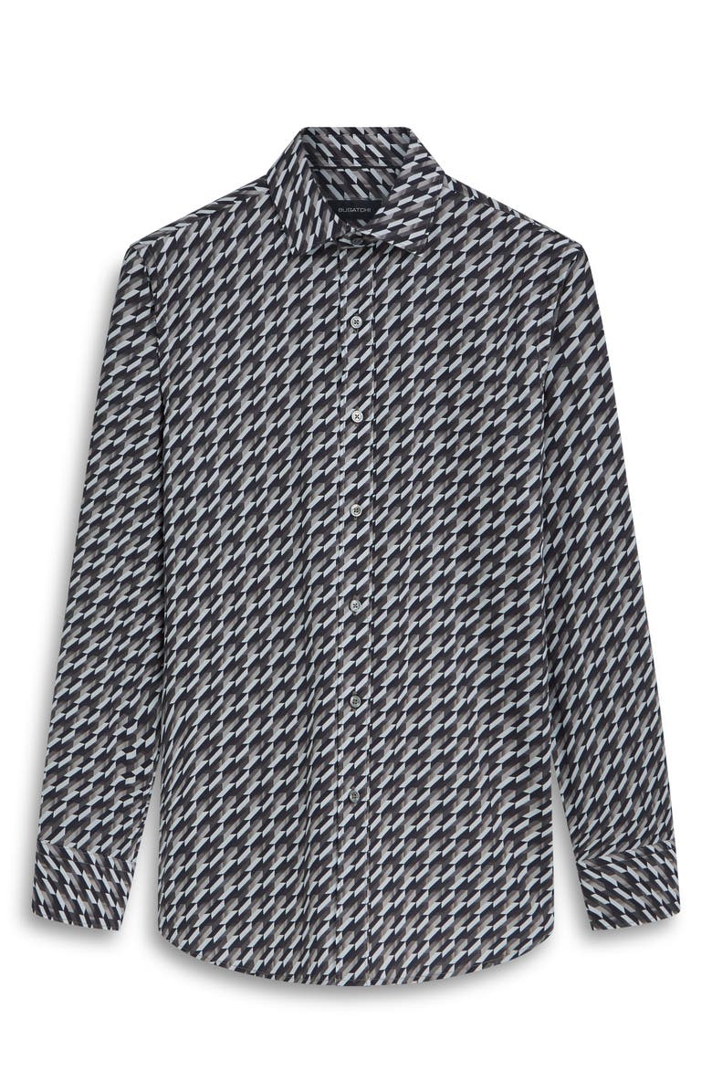 Bugatchi Axel Shaped Fit Geometric Print Stretch Cotton Button-Up Shirt, Alternate, color,
