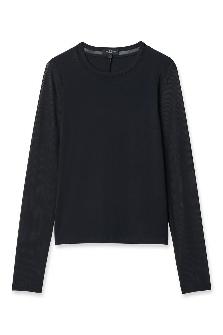 Luca Shadow Long Sleeve Top, Alternate, color, BLACK