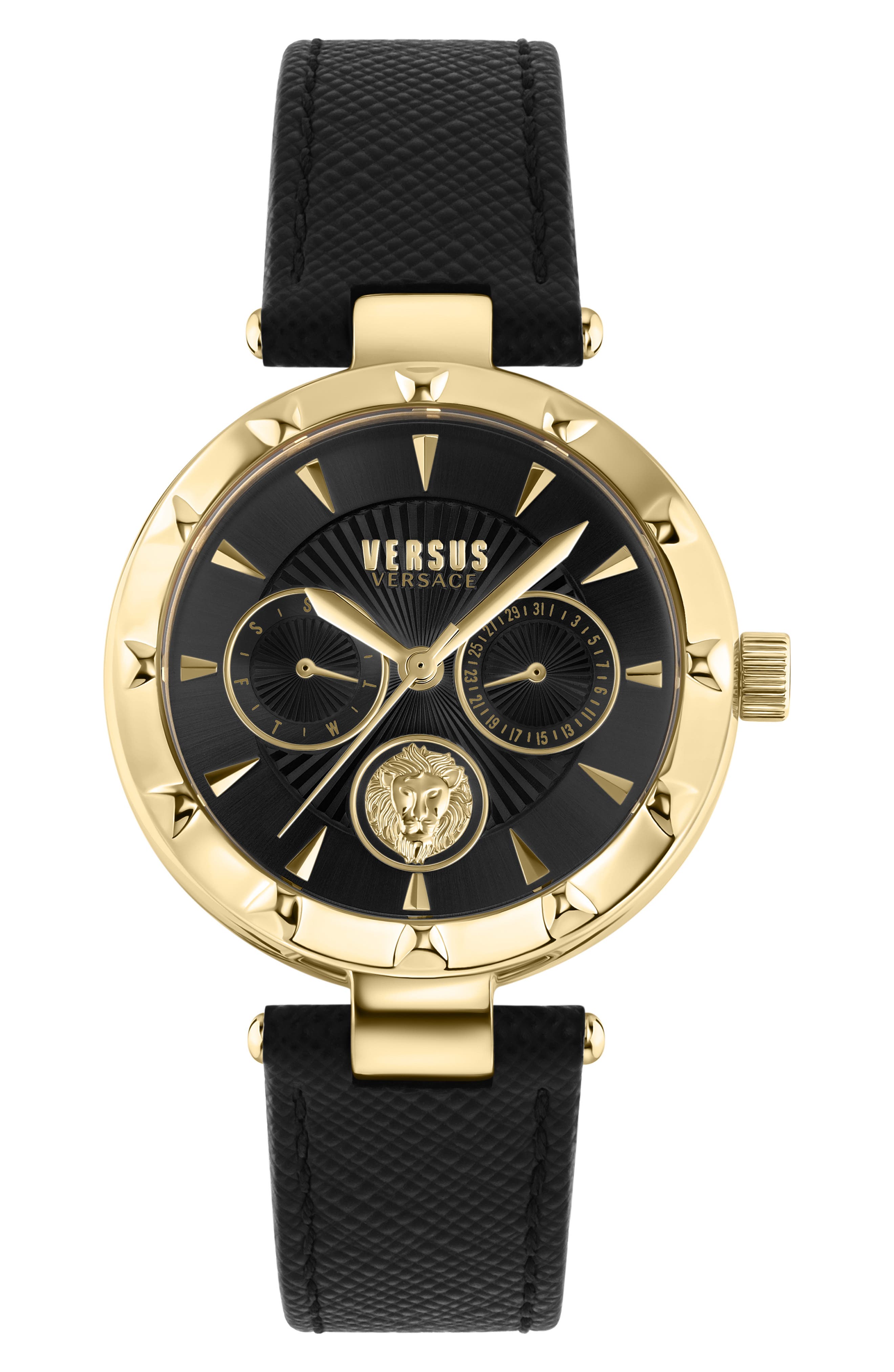 VERSUS Versace Two-Tone Japanese Quartz Leather Strap Watch, 36mm