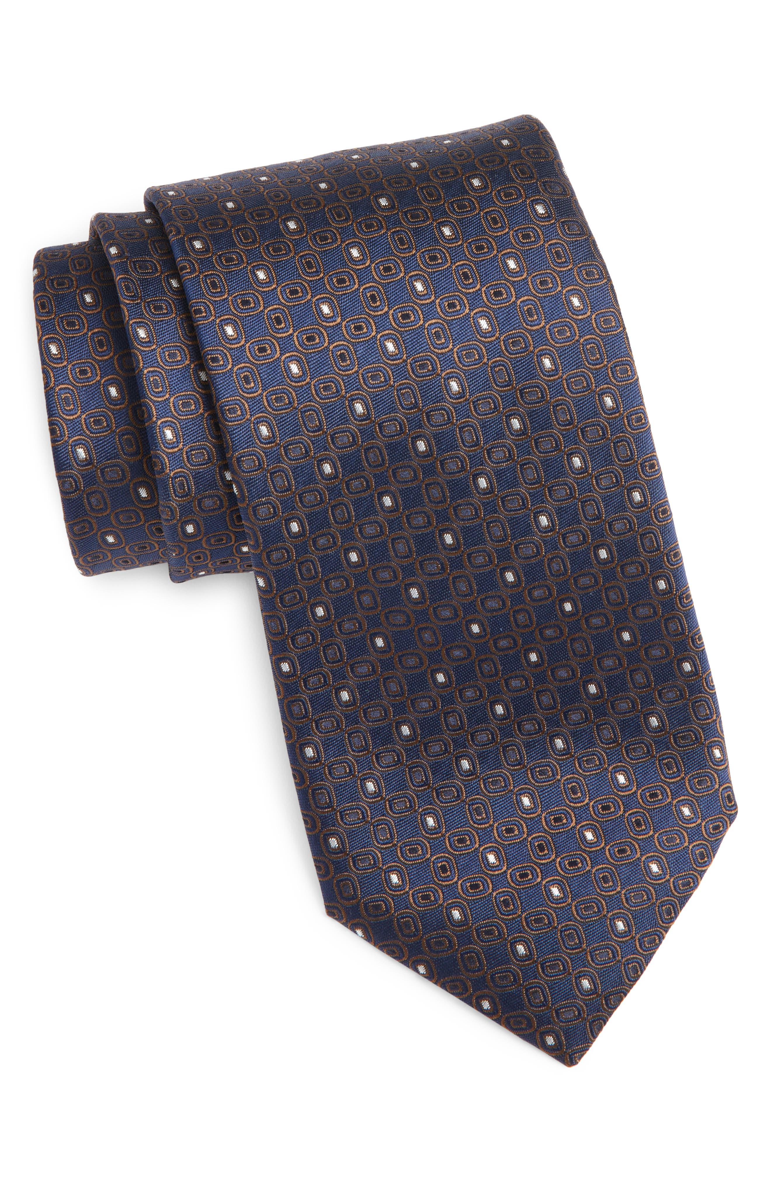 Canali Medallion Pattern Silk Tie