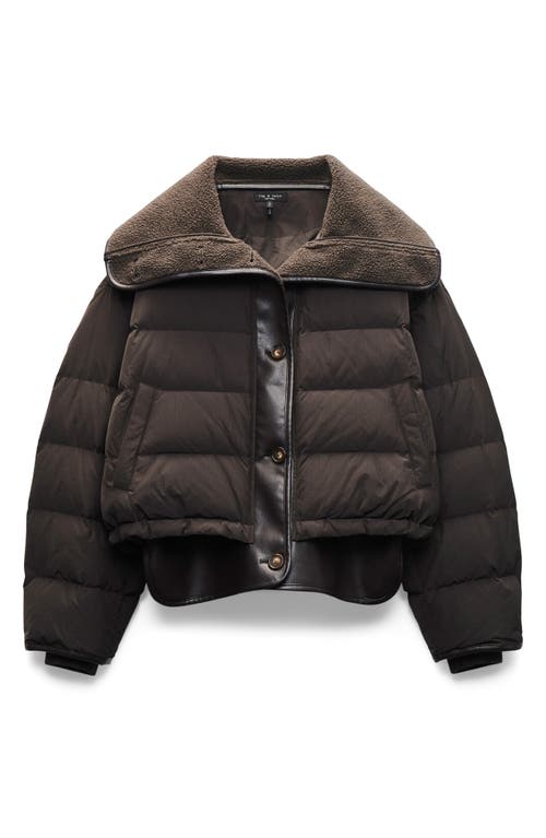 Rag & Bone Gloria Faux Leather & Faux Shearling Down &feather Fill Jacket In Burgundy