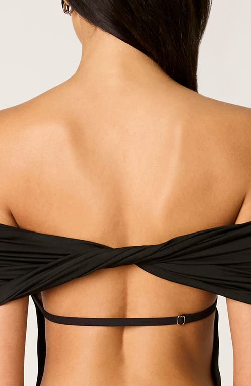 Nia Evangeline Off The Shoulder Open Back Maxi Dress In Black