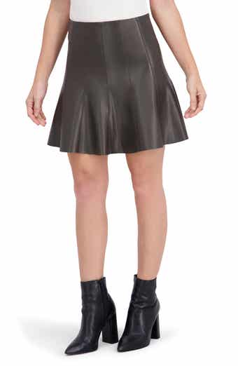 Ookie & Lala Supersoft Faux Leather Flounced Miniskirt