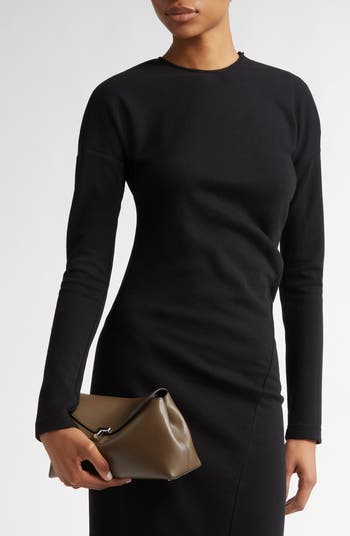 T-Lock Leather Clutch