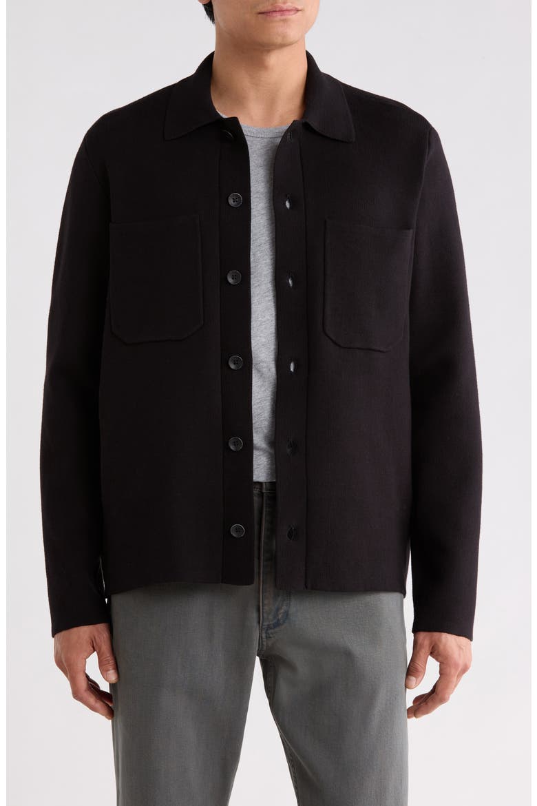 Hunter Knit Shirt Jacket, Main, color, BLACK