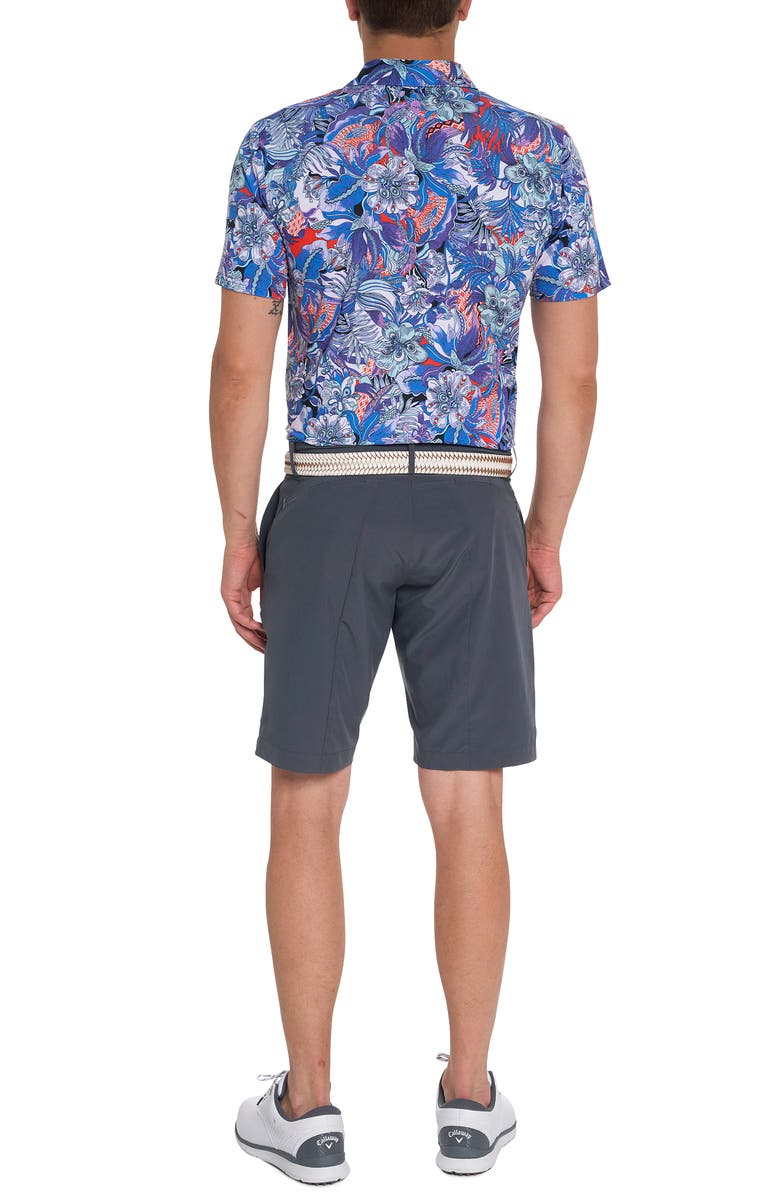 Robert Graham Roxberry Floral Performance Polo, Alternate, color, Purple