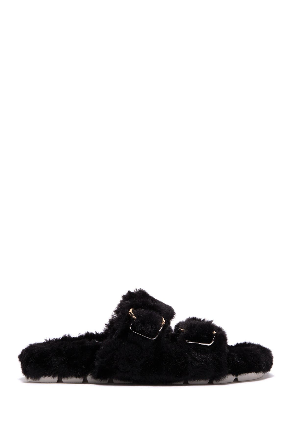 JSlides Bree Faux Fur Slide Sandal, Alternate, color, 