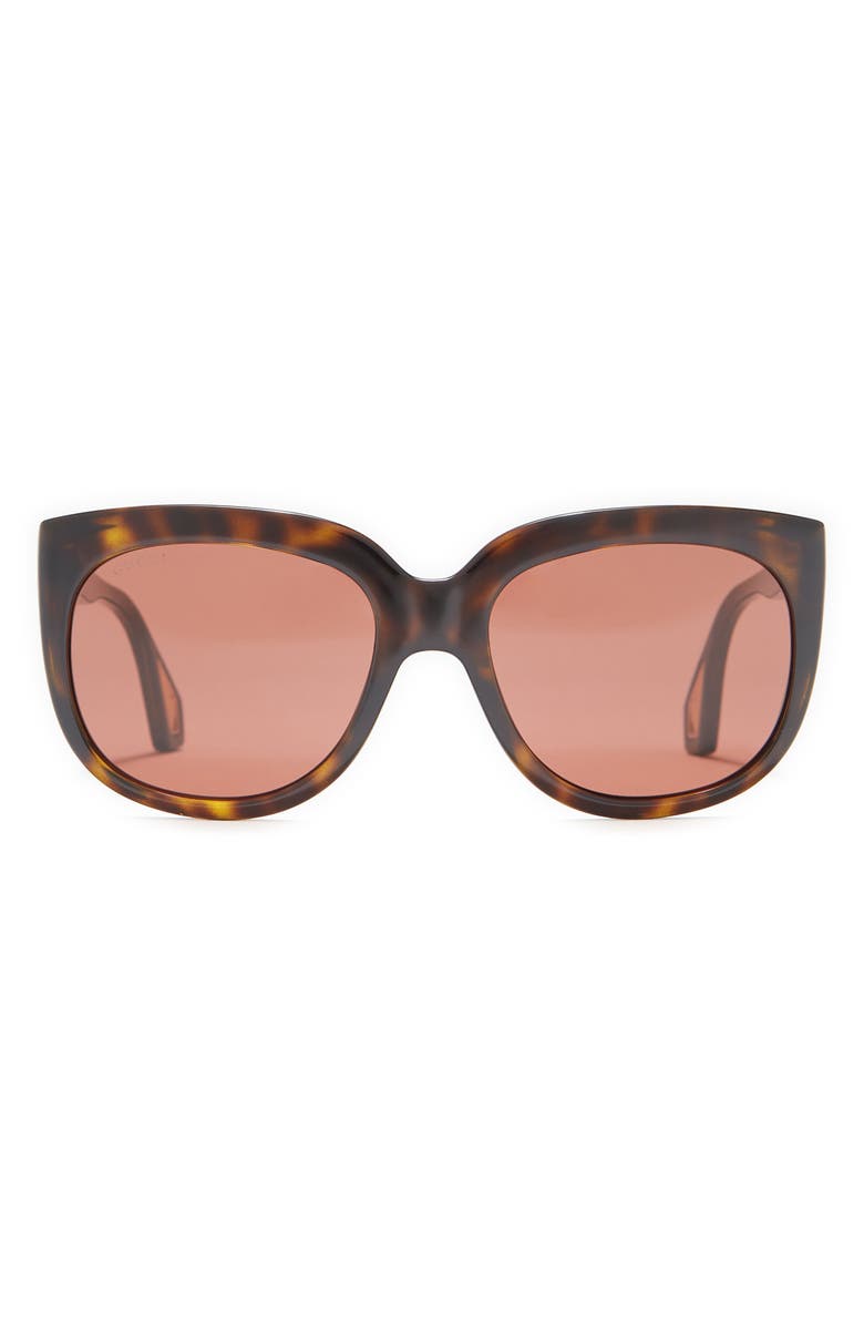 Gucci 57mm Fashion Sunglasses, Main, color, Havana Havana Brown