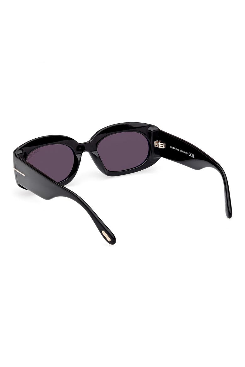 Cielle 52mm Oval Sunglasses, Alternate, color, BLACK/ ECO / SMOKE LENSES