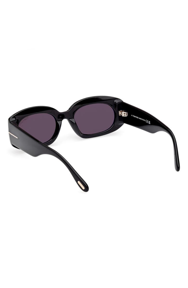 TOM FORD Cielle 52mm Oval Sunglasses, Alternate, color, Black/ Eco / Smoke Lenses
