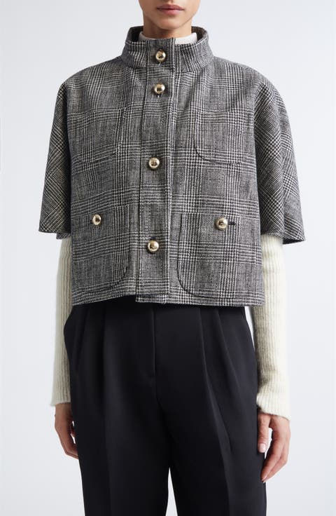 Aeuro Glen Plaid Convertible Cashmere Cape