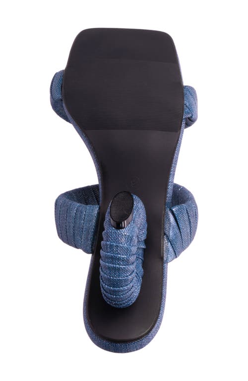 Ninety Union Women's Ash Pleated Circular Heel Sandals In Blue Denim