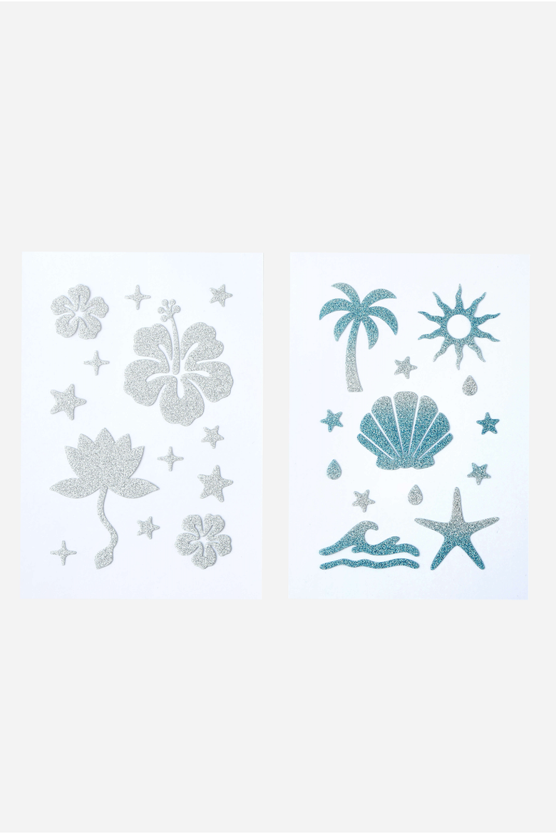 Coastal Vibe Sun Tan Stickers, Alternate, color, Blue