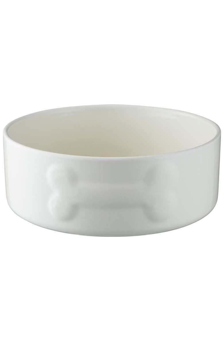 Embossed 8 Inch Bone Dog Food and Water Bowl, Main, color, Multicolored
