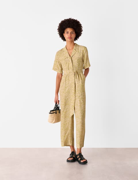 Kelly Tiger Flame Cropped Jumpsuit