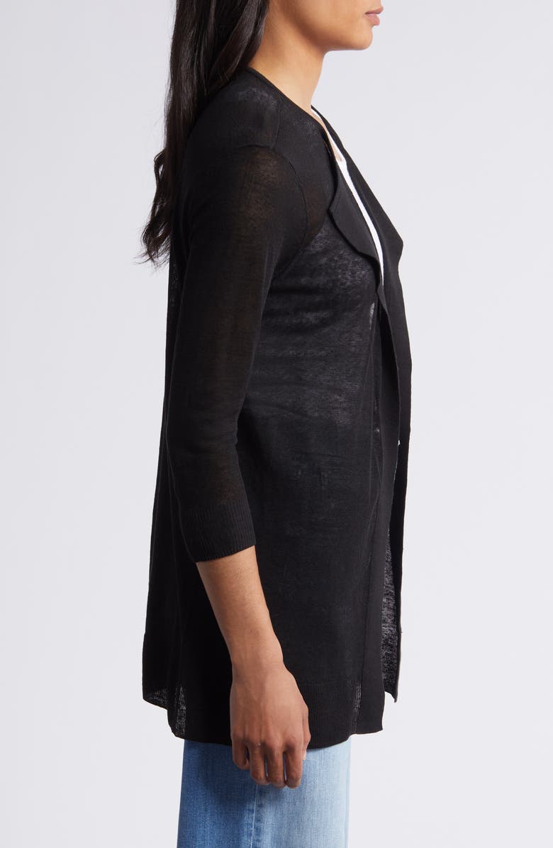 NIC+ZOE Featherweight Flyaway Cardigan, Alternate, color, Black Onyx