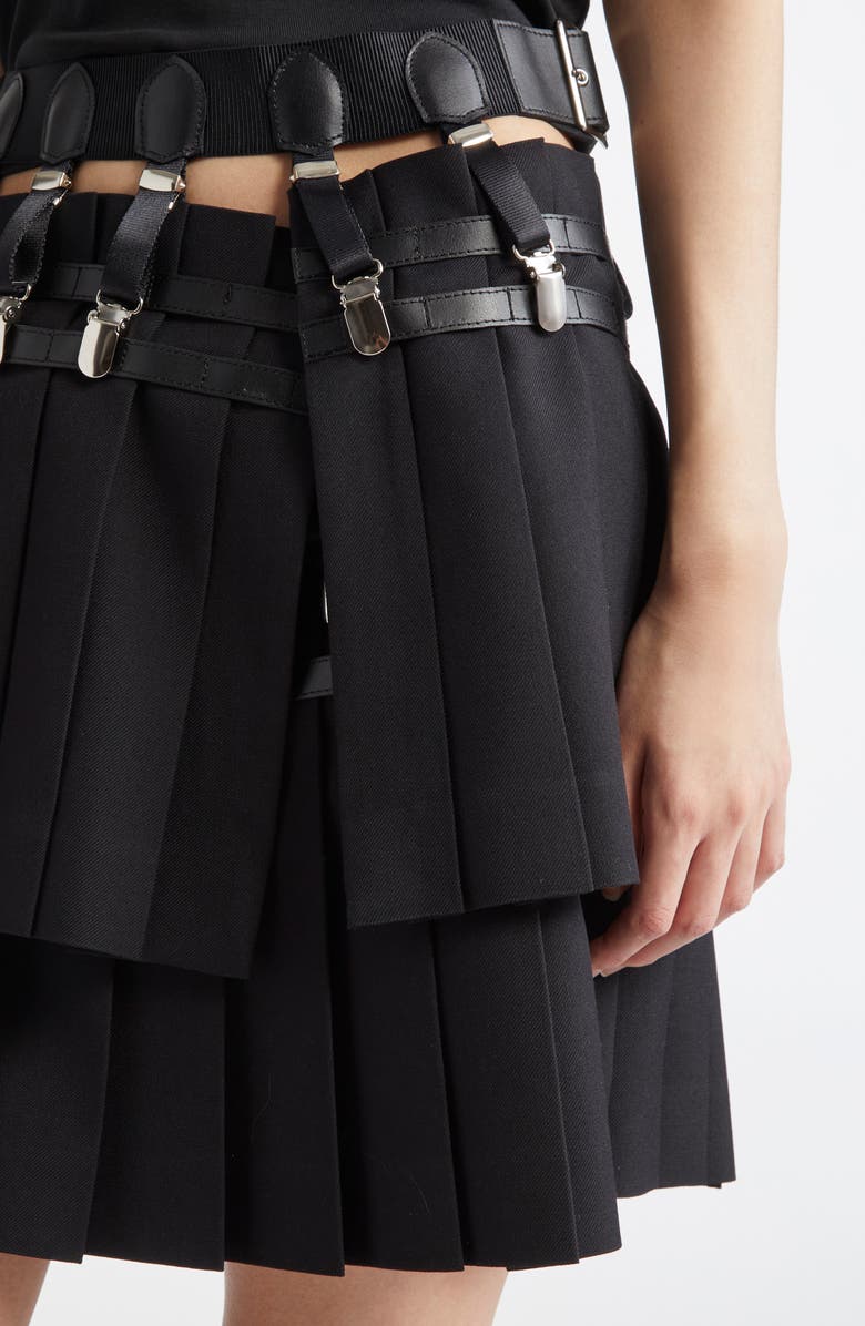 Noir Kei Ninomiya Gabardine Miniskirt with Detachable Belt, Alternate, color, 