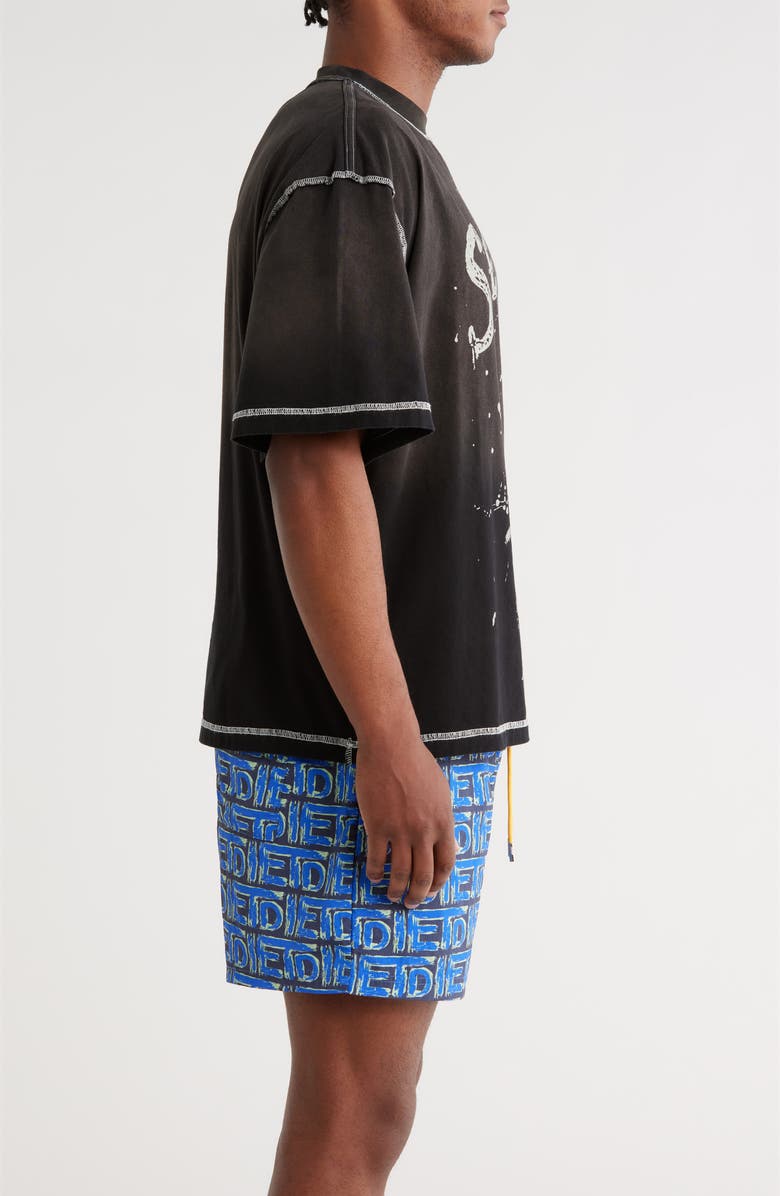 DIET STARTS MONDAY Splatter Cotton Graphic T-Shirt, Alternate, color, Black