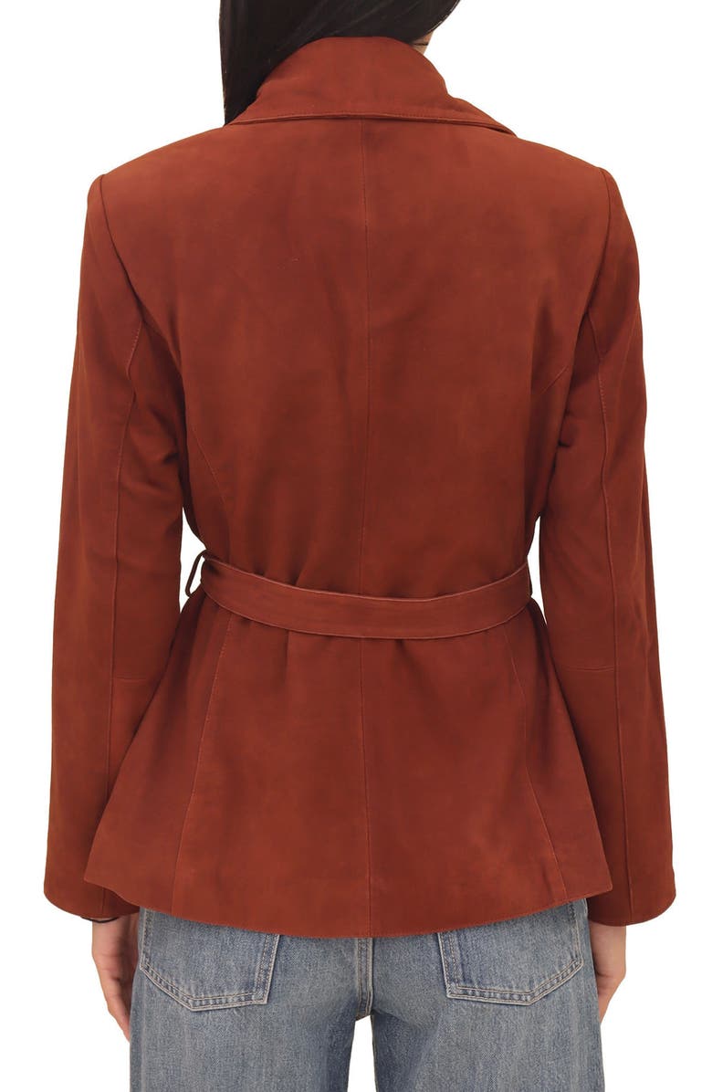 Bagatelle Tie Belt Genuine Suede Utility Jacket, Alternate, color, 