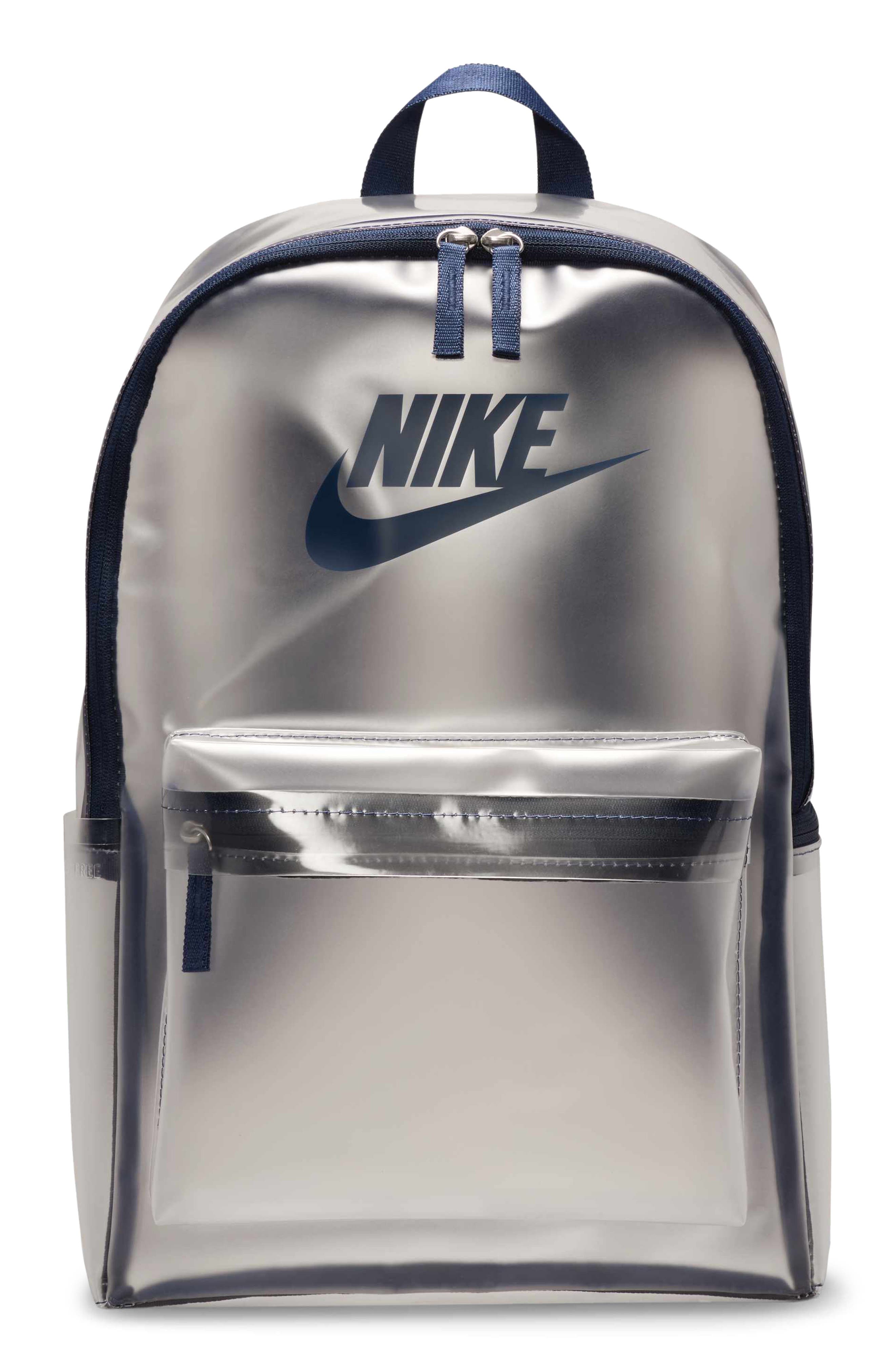 Nike Kids' Crystal Backpack, Main, color, Clear/ Midnight Navy