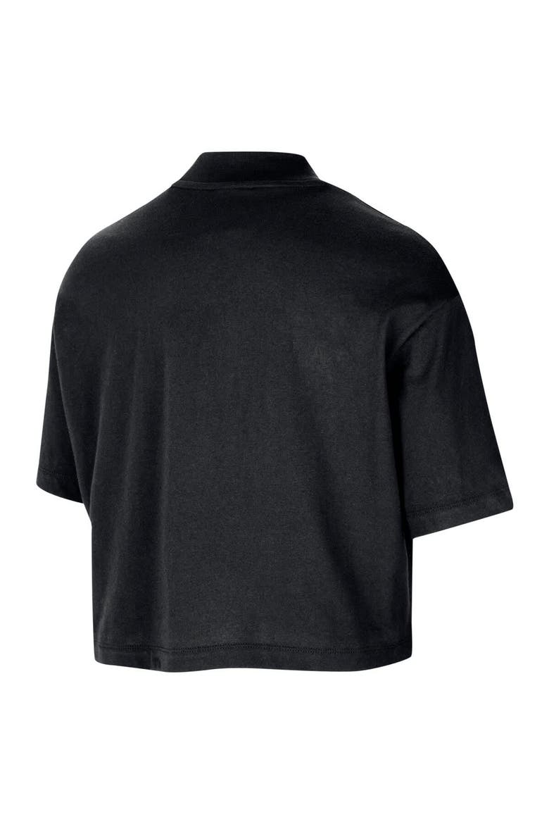 Women's Nike Black Chicago Bulls Courtside Mock Neck Loose Fit Cropped T-Shirt, Alternate, color, Black