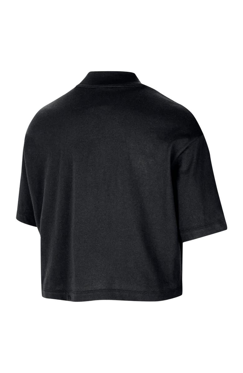 Nike Women's Nike Black Chicago Bulls Courtside Mock Neck Loose Fit Cropped T-Shirt, Alternate, color, Black