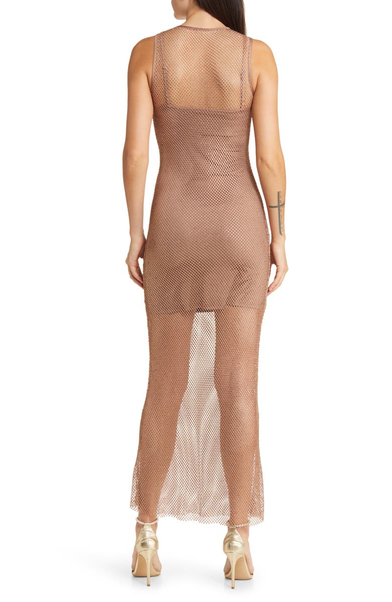 WAYF Mika Metallic Mesh Midi Dress, Alternate, color, 