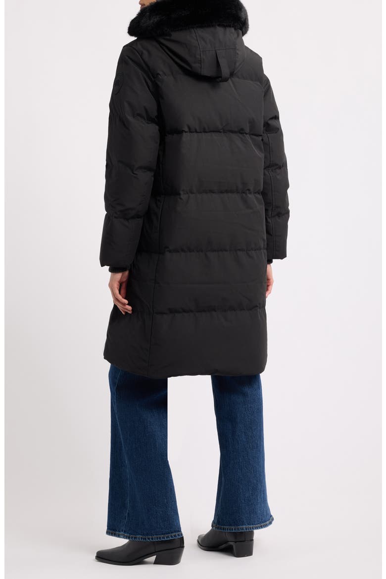 Louise Down Parka with Genuine Shearling Hood Trim, Alternate, color, BLACK - NOIR