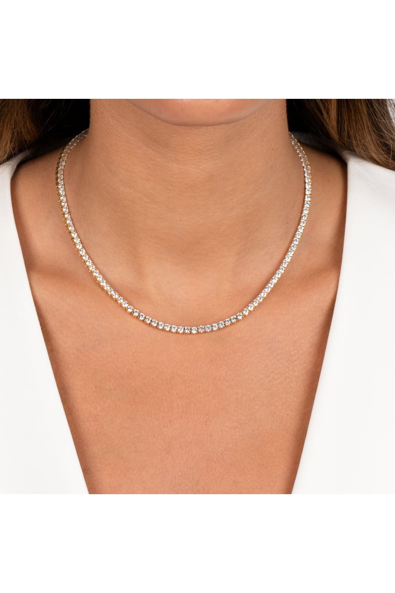 CZ Tennis Necklace, Alternate, color, Gold 2