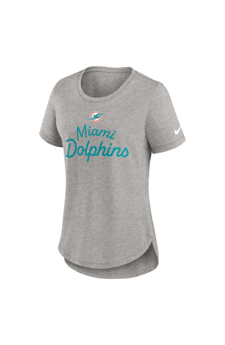 Nike Women's Nike Gray Miami Dolphins Script Tri-Blend T-Shirt, Alternate, color, Gray