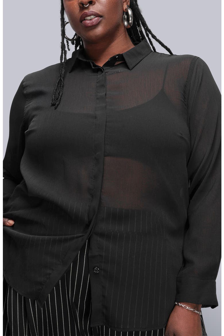 The Empower Long Sleeve Button Up, Alternate, color, BLACK