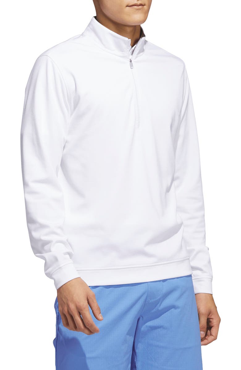 adidas Golf Elevated Stretch Half Zip Pullover, Alternate, color, White