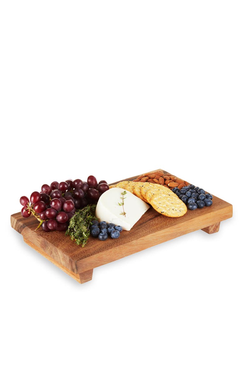 Acacia Footed Serving Board, Main, color, Wood