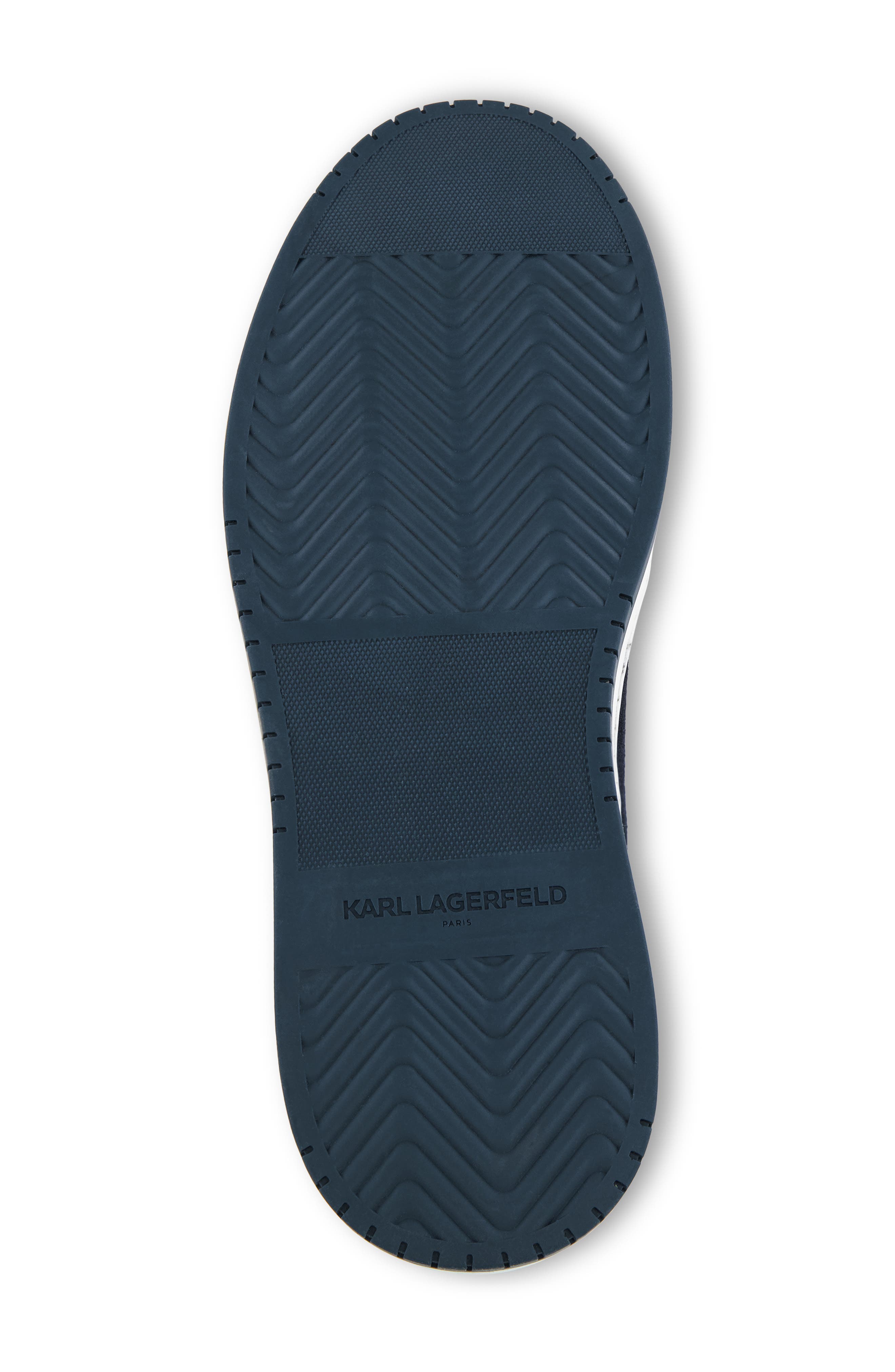 KARL LAGERFELD PARIS Roland Leather & Suede Low Top Sneaker, Alternate, color, Blue