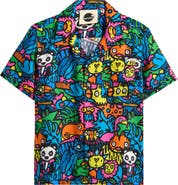 Boardies Kids' Munday Jungle Print Short Sleeve Button-Up Shirt