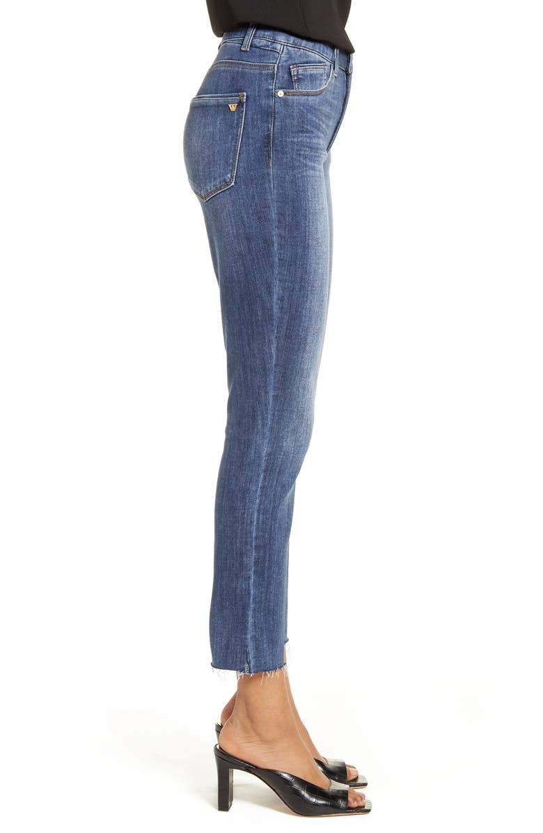 Wit & Wisdom Logan 'Ab'Solution High Waist Raw Hem Skinny Crop Jeans, Alternate, color, Blue