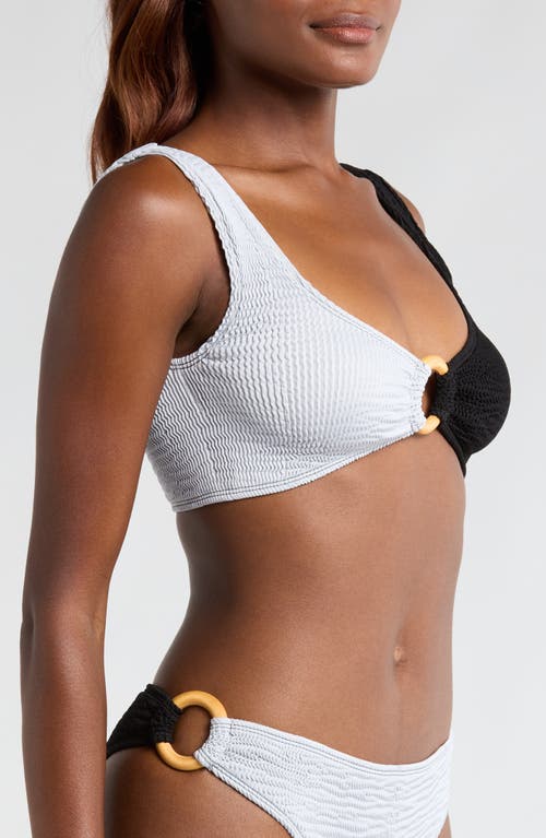 Cleonie Oceania Colorblock Bikini Top In Noir Cloud