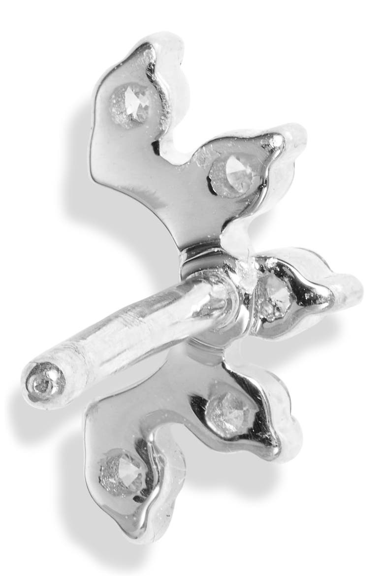 Diamond Curve Stud Earrings, Alternate, color, WHITE GOLD