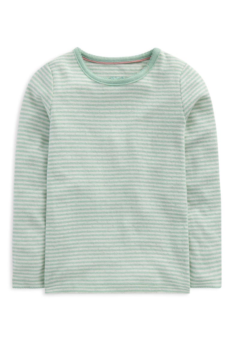 Kids' Long Sleeve Pointelle Top, Main, color, MISTY STRIPE