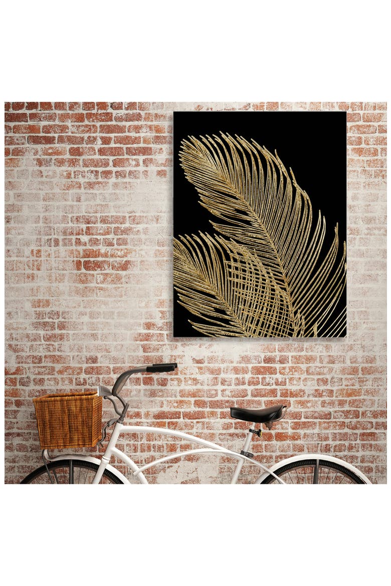 Palm Leaves Finesse Line Canvas Wall Art, Alternate, color, WHITE