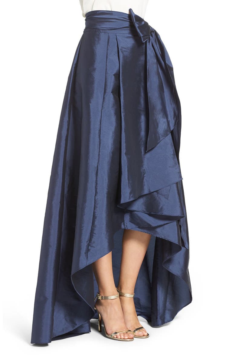 High/Low Taffeta Ball Skirt, Alternate, color, NAVY