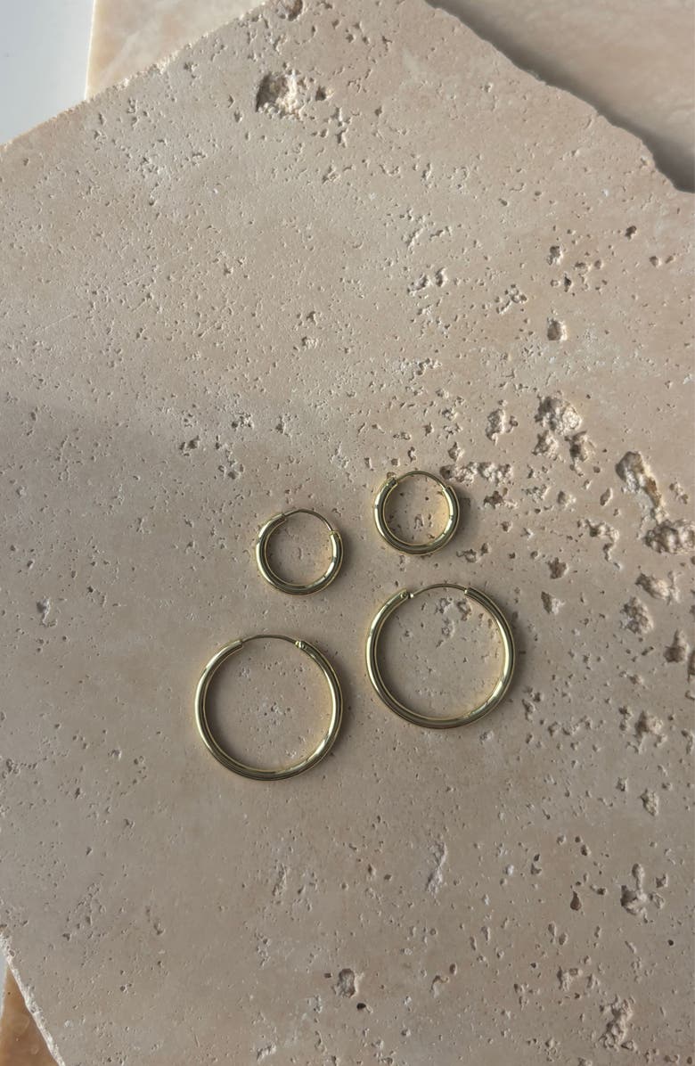 Adornia Set of 2 Endless Hoop Earrings, Alternate, color, Gold