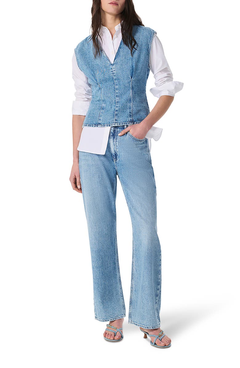 rag & bone Phoebe Wide Leg Drawstring Jeans, Alternate, color, Tildn