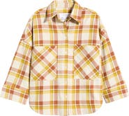 CISSA Plaid Three-Quarter Sleeve Button Shirt