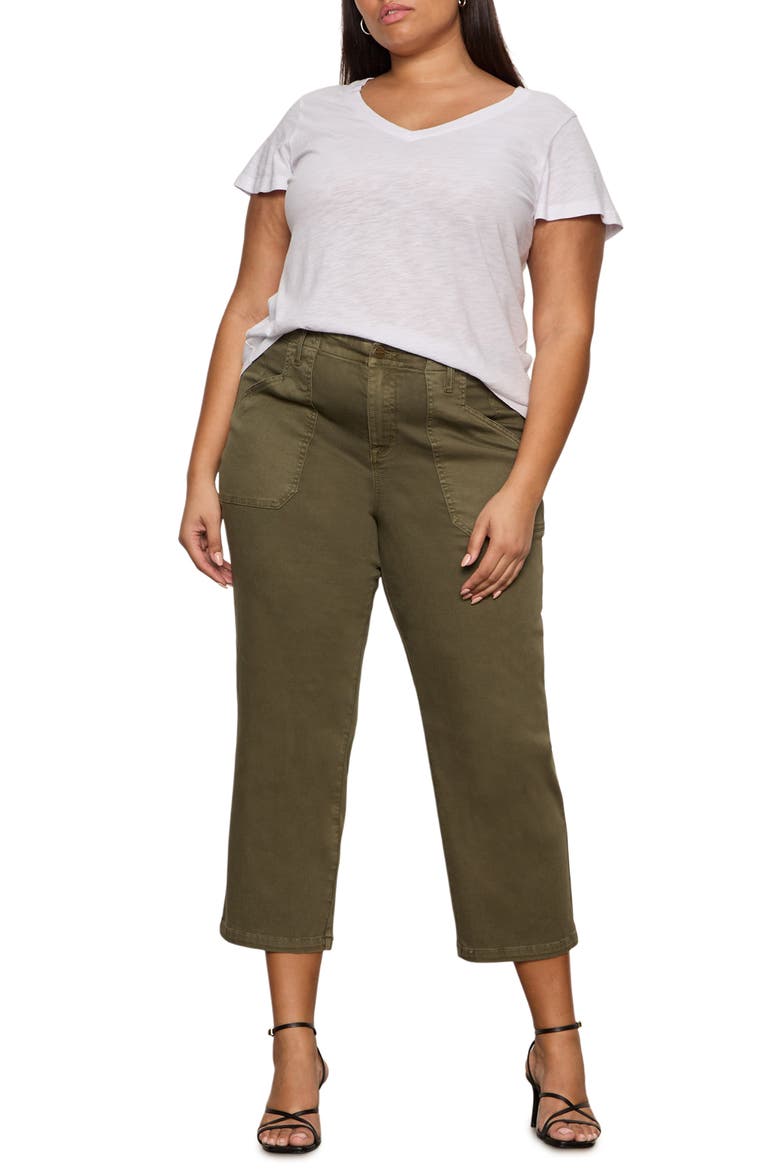 Retreat Mid Rise Crop Straight Leg Utility Pants, Alternate, color, BURNT OLIVE GREEN