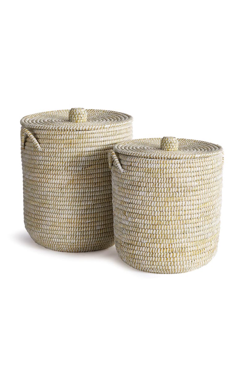 Napa Home & Garden Rivergrass Hamper Baskets With Lids Set of 2, Main, color,