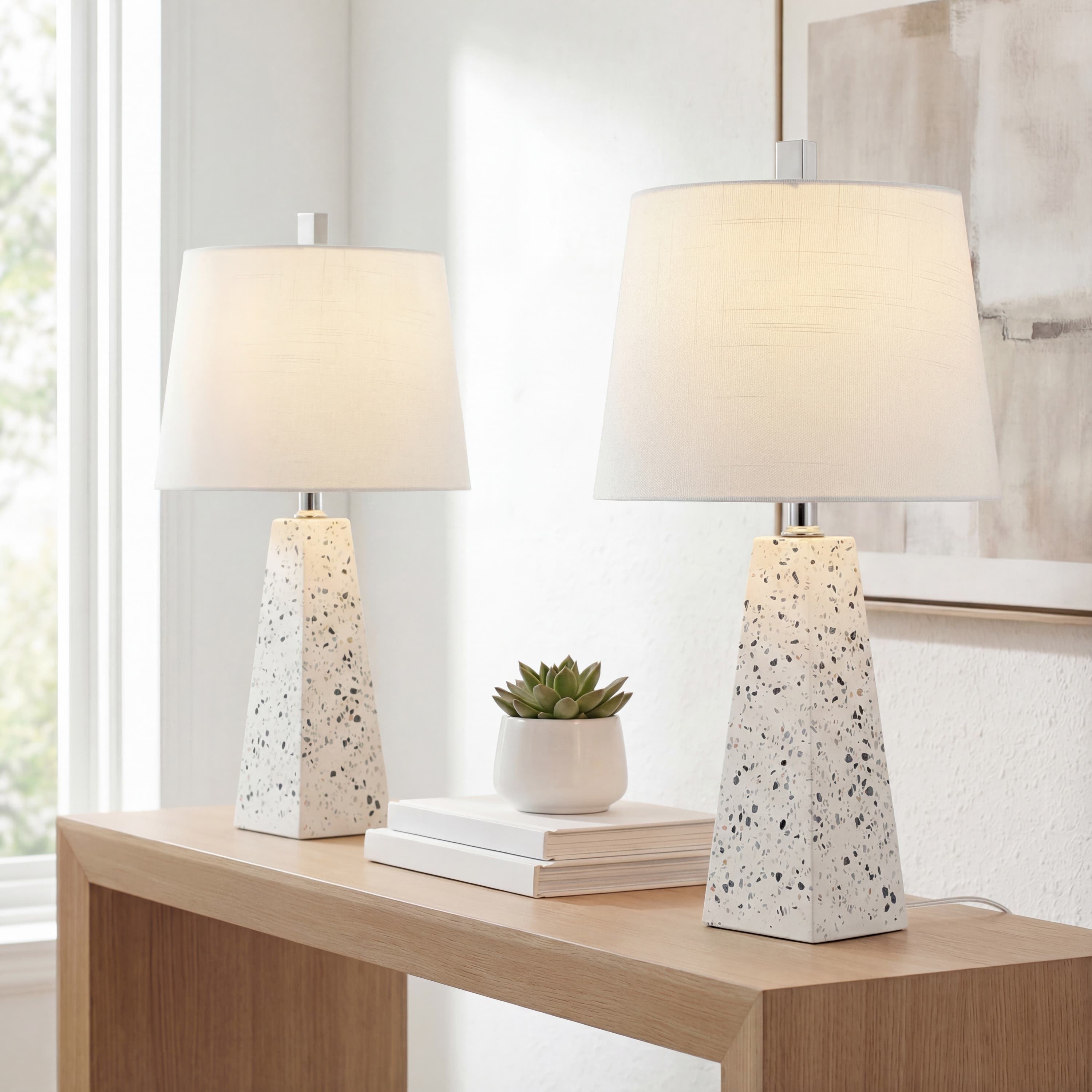 White Terrazzo- Set of 2
