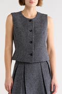 DKNY Tweed Crop Vest