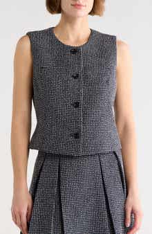 DKNY Tweed Crop Vest