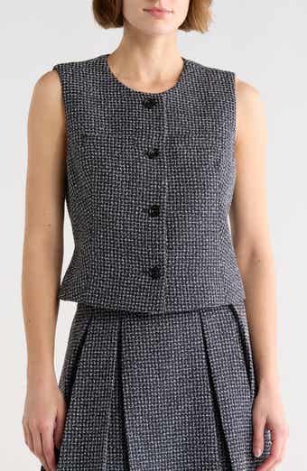 DKNY Tweed Crop Vest